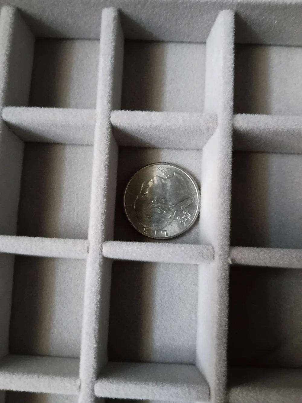 Gray Jewelry Organizer Box with Clear Window Lid